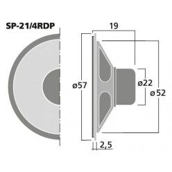 Monacor SP-21/4RDP Miniaturowe głośniki wpustowe, 8Ω